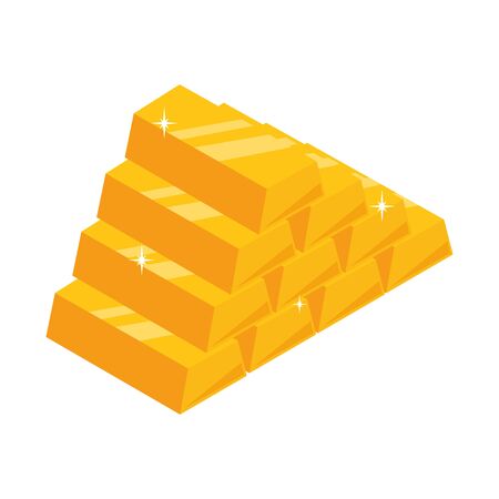 Set of gold bars. The concept of financial success and banking business. Vector illustrationのイラスト素材