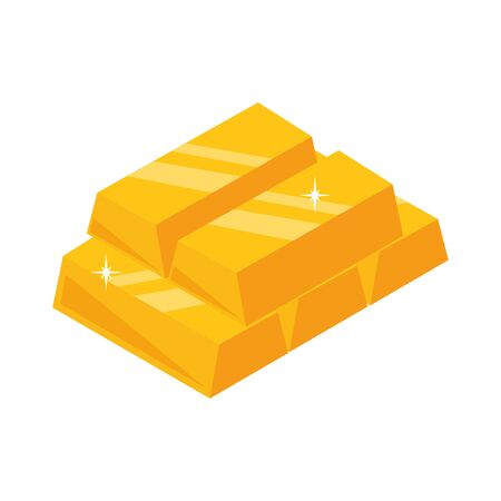 Set of gold bars. The concept of financial success and banking business. Vector illustrationのイラスト素材
