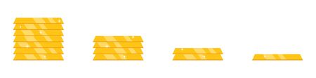 Set of gold bars. The concept of financial success and banking business. Vector illustrationのイラスト素材