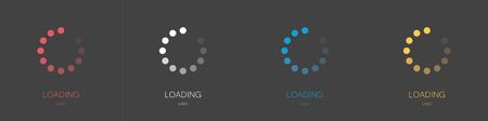Loading. Set of logos update and reboot. Vector illustrationのイラスト素材
