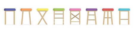 A set of chairs. Furniture. Flat style. Vector illustrationのイラスト素材