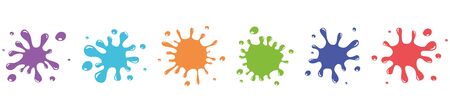 Splashes. Set. Multi-colored paints. Vector illustrationのイラスト素材