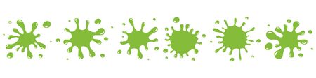 Splashes. Set. Liquid mucus. Snot. Vector illustrationのイラスト素材