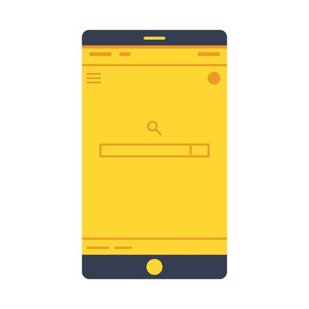 Smartphone. The concept of a search engine on the Internet. Vector flat cartoon illustration for web sites and banners designのイラスト素材