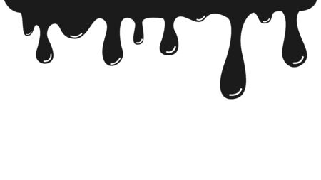 Paint dripping. Dripping liquid. Paint flows. Current paint, stains. Current inks. Vector illustration.のイラスト素材