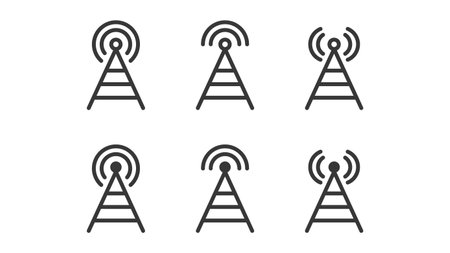 Antenna icons set isolated on white background. Vector illustrationのイラスト素材