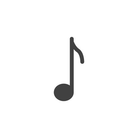 Musical note icon isolated on white background. Vector illustrationのイラスト素材