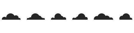 Set of silhouettes of clouds. Isolated icons on white background. Vector illustrationのイラスト素材