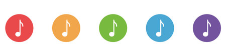 Musical notes icons set isolated on white background. Vector illustrationのイラスト素材