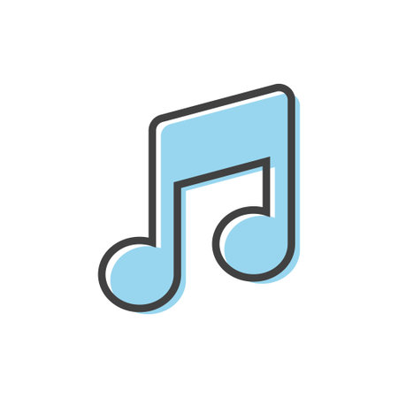 Musical note icon isolated on white background. Vector illustrationのイラスト素材
