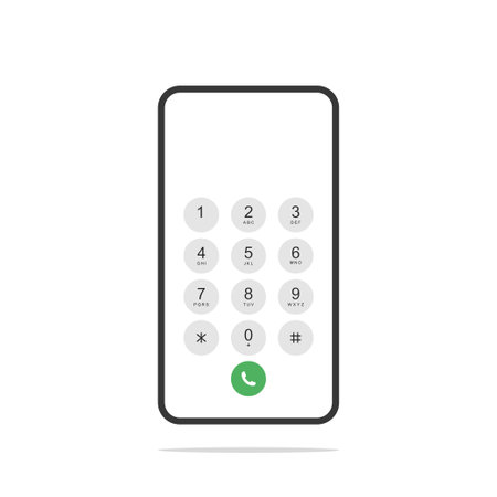 Smartphone keyboard. Numeric keypad for phone calls. Vector illustrationのイラスト素材