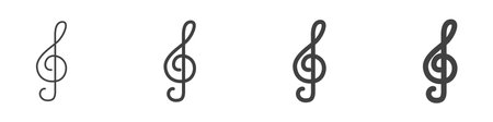 Musical notes icons set isolated on white background. Vector illustrationのイラスト素材