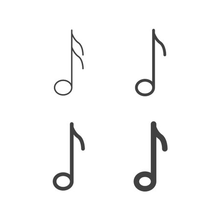 Musical notes icons set isolated on white background. Vector illustrationのイラスト素材