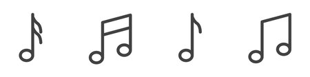 Musical notes icons set isolated on white background. Vector illustrationのイラスト素材