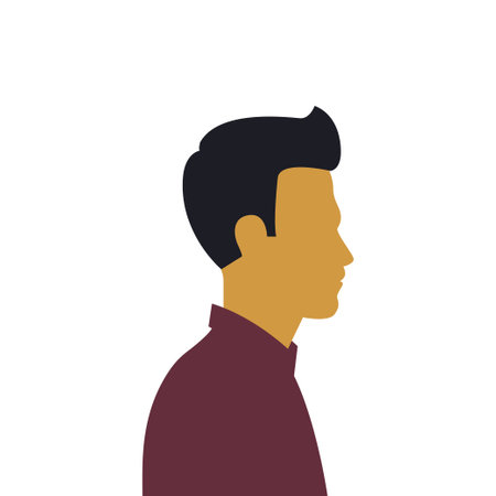 Asian man. Flat style. Vector illustrationのイラスト素材