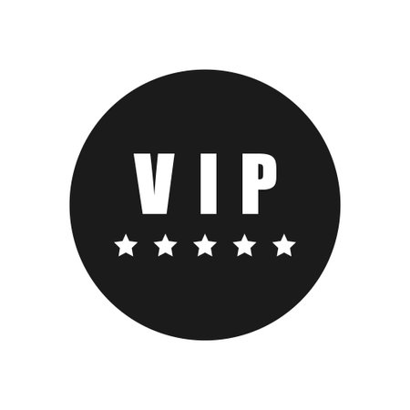 VIP icon isolated on white background. Important people or premium quality concept. Vector illustrationのイラスト素材