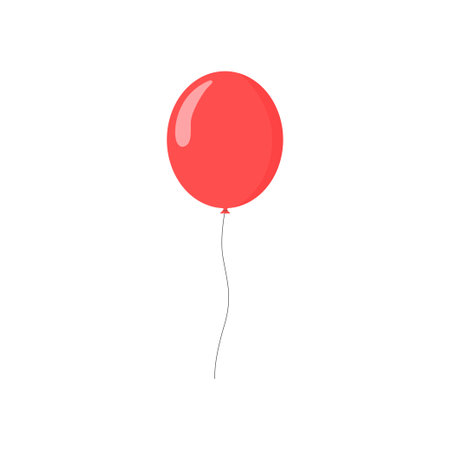 Red balloon isolated on white background. Vector illustration.のイラスト素材