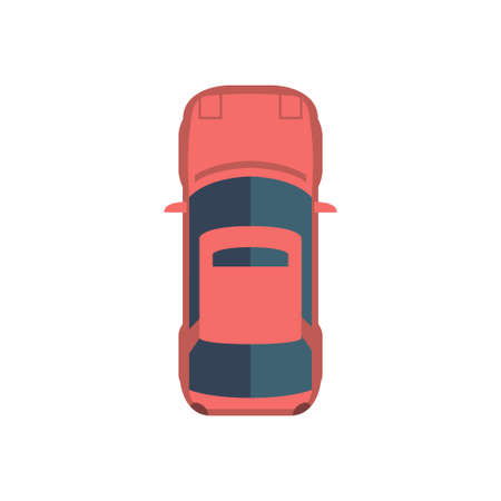 Car isolated on a white background. View from above. Vector illustration. Flat styleのイラスト素材