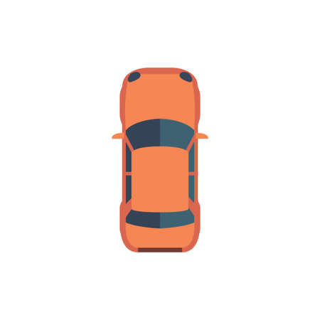 Car isolated on a white background. View from above. Vector illustration. Flat styleのイラスト素材