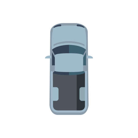Car isolated on a white background. View from above. Vector illustration. Flat styleのイラスト素材