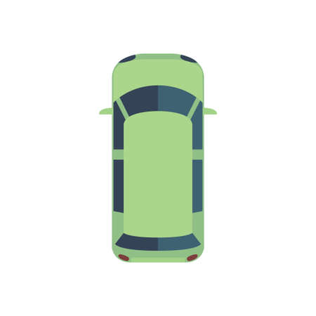 Car isolated on a white background. View from above. Vector illustration. Flat styleのイラスト素材
