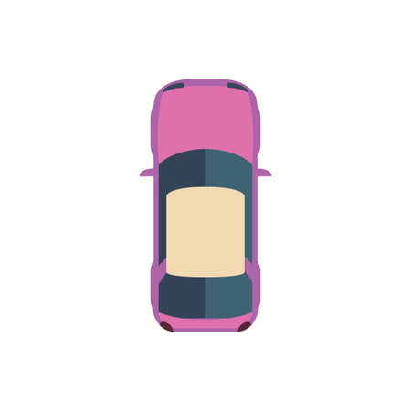 Car isolated on a white background. View from above. Vector illustration. Flat styleのイラスト素材