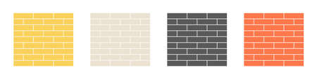 Set of bricks of different colors. Building materials concept. Vector illustration in flat styleのイラスト素材