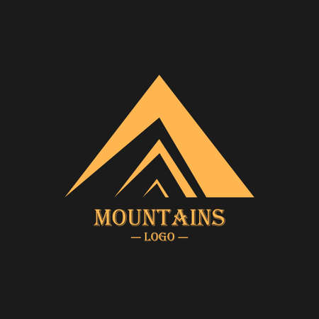Mountains logo. Mountaineering and mountain tourism concept. Vector illustrationのイラスト素材