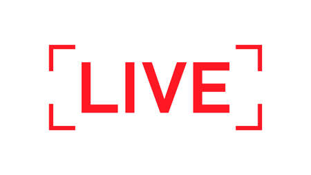 Isolated icon for streaming, live broadcast, blog, television, shows, live performances, news and various video content. Vector illustrationのイラスト素材