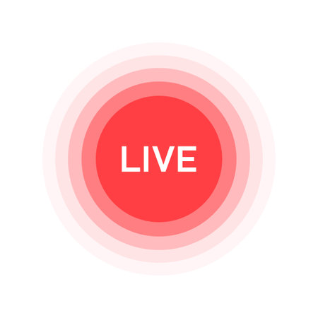 Isolated icon for streaming, live broadcast, blog, television, shows, live performances, news and various video content. Vector illustrationのイラスト素材