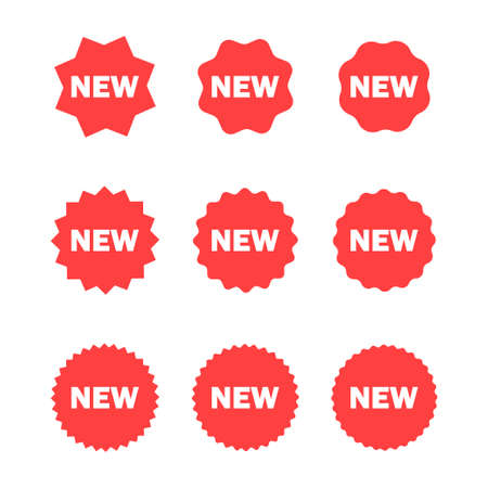 Set of labels "New" isolated on a white background. The concept is new. For use in advertising banners or posters. Vector illustrationのイラスト素材