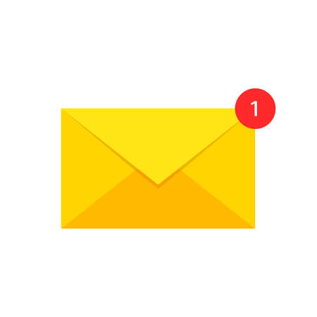 Email. Envelope isolated on a white background. Mail, letter or message concept. Flat style. Vector illustrationのイラスト素材