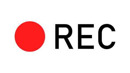 Rec icon isolated on white background. Audio or video recording concept. Vector illustrationのイラスト素材