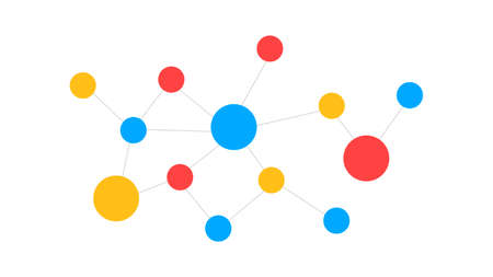 Social network diagram. Network connection. Collaboration, communication or connection concept. Vector illustrationのイラスト素材
