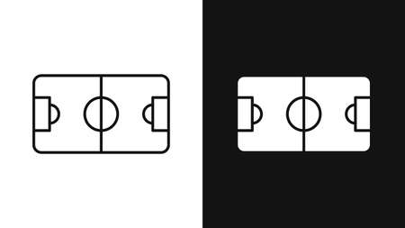 White and black soccer field icon. Football concept. Vector illustrationのイラスト素材