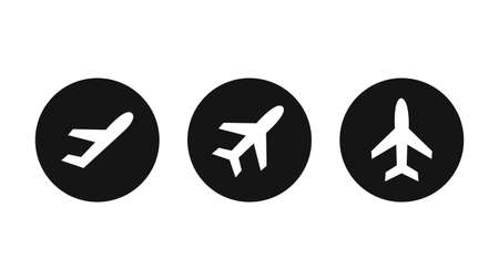 Aircraft icons set. Airport and air transport concept. Vector illustrationのイラスト素材
