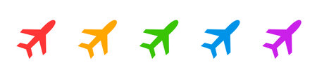 Aircraft icons set. Airport and air transport concept. Vector illustrationのイラスト素材