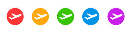 Aircraft icons set. Airport and air transport concept. Vector illustrationのイラスト素材
