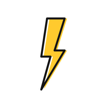 Lightning isolated on white background. Electric discharge or anger concept. Vector illustrationのイラスト素材