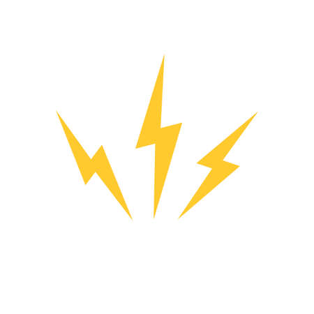 Lightning bolts isolated on white background. Electric discharge or anger concept. Vector illustrationのイラスト素材