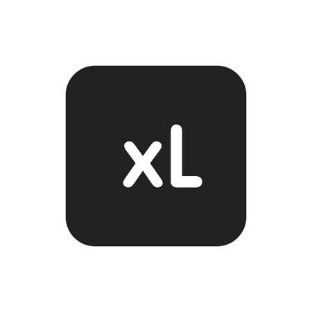Clothes size icon isolated on white background. XL size. Vector illustrationのイラスト素材