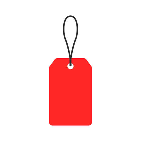 Red paper price tags or gift tag. Vector illustrationのイラスト素材
