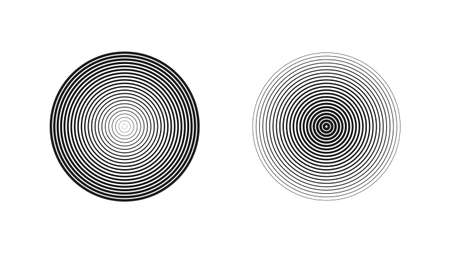 Concentric circles isolated on white background. Concentric circulation. Vector illustration.のイラスト素材