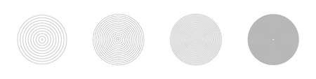 Set of concentric circles isolated on a white background. Concentric circulation.Vector illustration.のイラスト素材