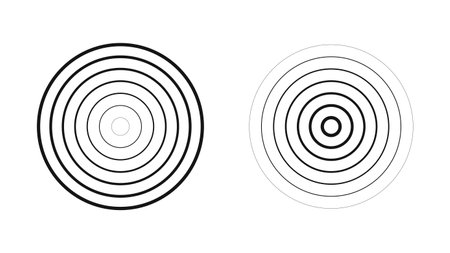 Concentric circles isolated on white background. Concentric circulation. Vector illustration.のイラスト素材