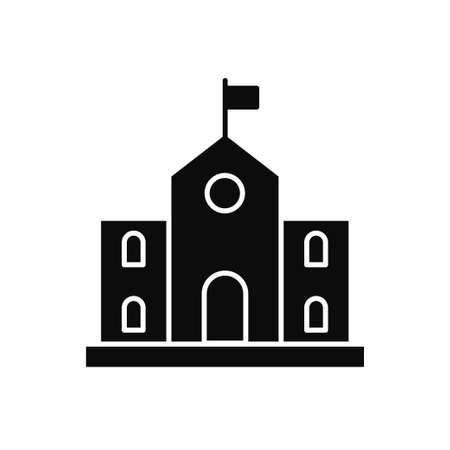 School building icon isolated on white background. Place of education for children. Vector illustrationのイラスト素材