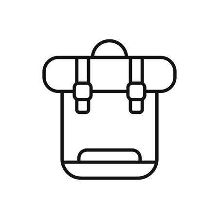 Backpack icon in linear style isolated on white background. Backpack for school or hiking. Vector illustrationの写真素材