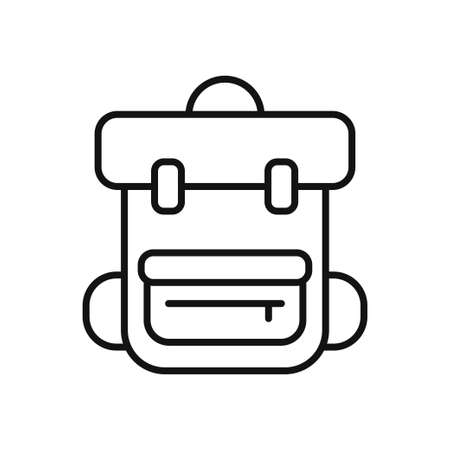 Backpack icon in linear style isolated on white background. Backpack for school or hiking. Vector illustrationの写真素材