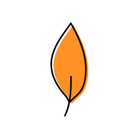 Hand-drawn autumn leaf isolated on white background. Vector illustrationのイラスト素材