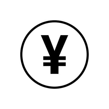 Yen coin icon. Japanese yen currency isolated on white background. Vector illustrationのイラスト素材